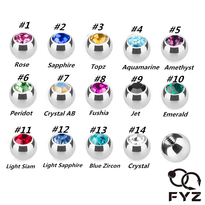 Body Jewelry Replacement Ball - 316L Chirurgisch Staal Press Fit 1.2*3Mm