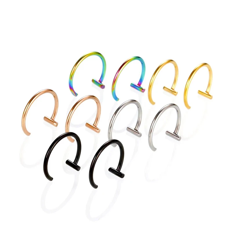 Body Jewelry Surgical Steel - 5 STUKS T-Bar Half Huggie Kraakbeen